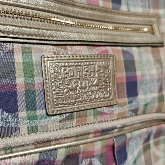 Y2K Coach Poppy Backpack Coach Signature Poppy Madras Full Size Vintage main image 14